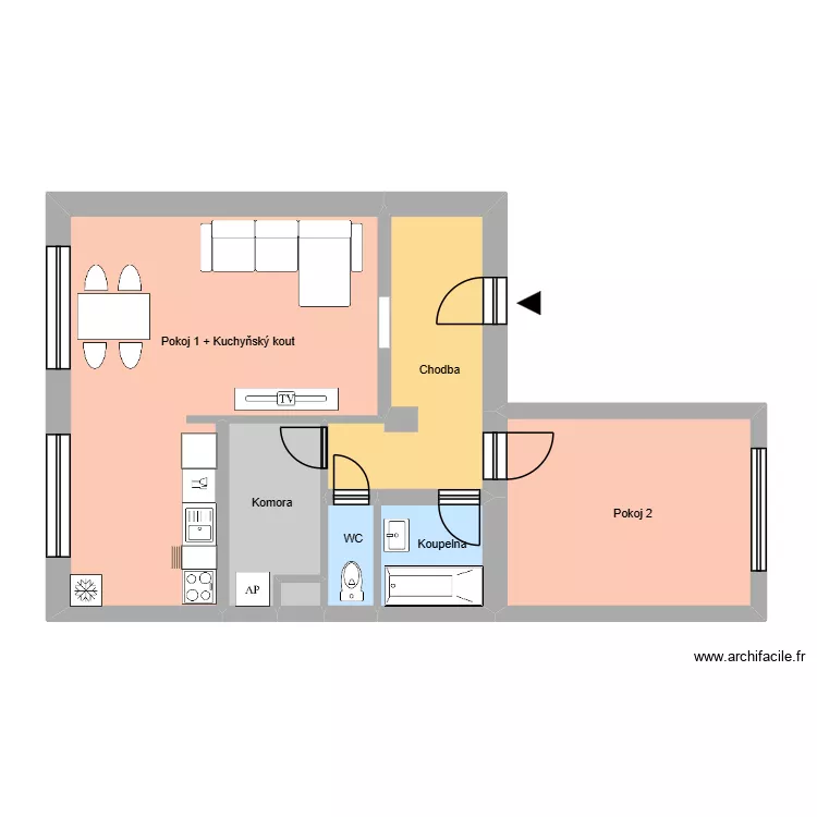 Sokolsk&aacute; tř&iacute;da 2402 byt 7. Plan de 11  et 180 m²