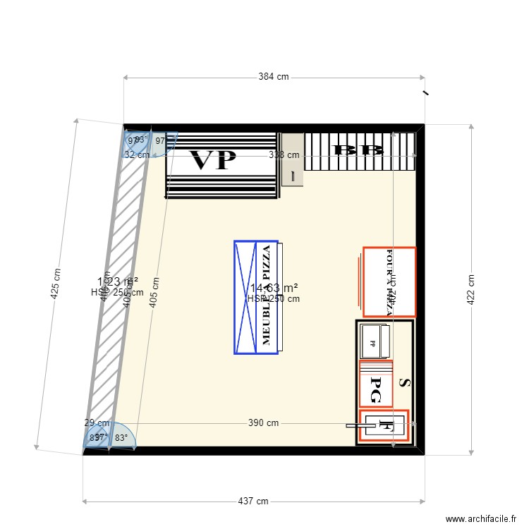 PLAN MINE'S 1. Plan de 2 pièces et 16 m2