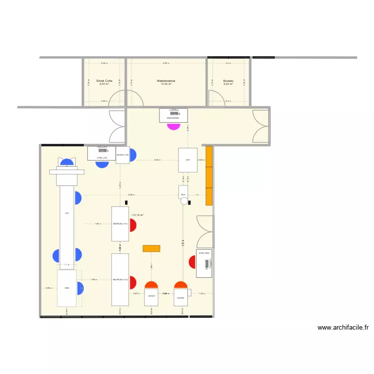 R&eacute;am&eacute;nagement Atelier Vierge. Plan de 4 Pièces et 138 m²