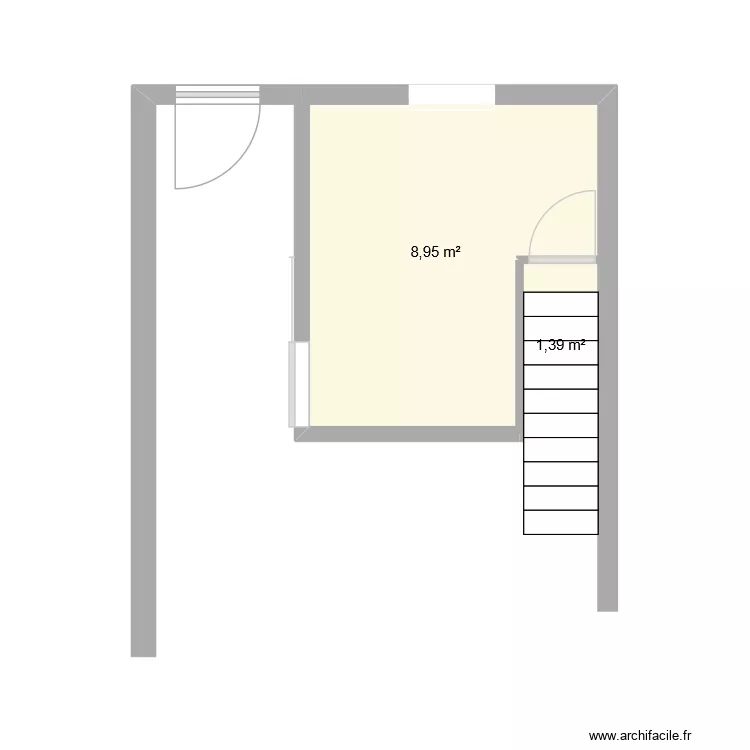 Arri&egrave;re cuisine. Plan de 2  et 10 m²