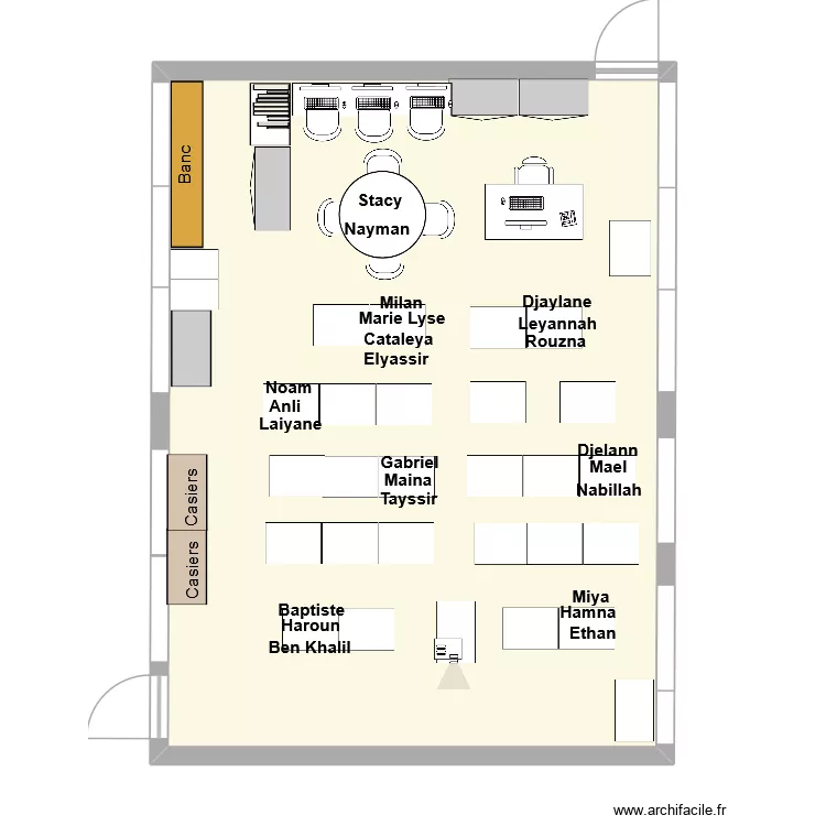 Classe P5 7 groupes de 3 HETERO. Plan de 1 et 65 m² Classe P5 7 groupes de 3 HETERO. Plan de 1 et 65 m²