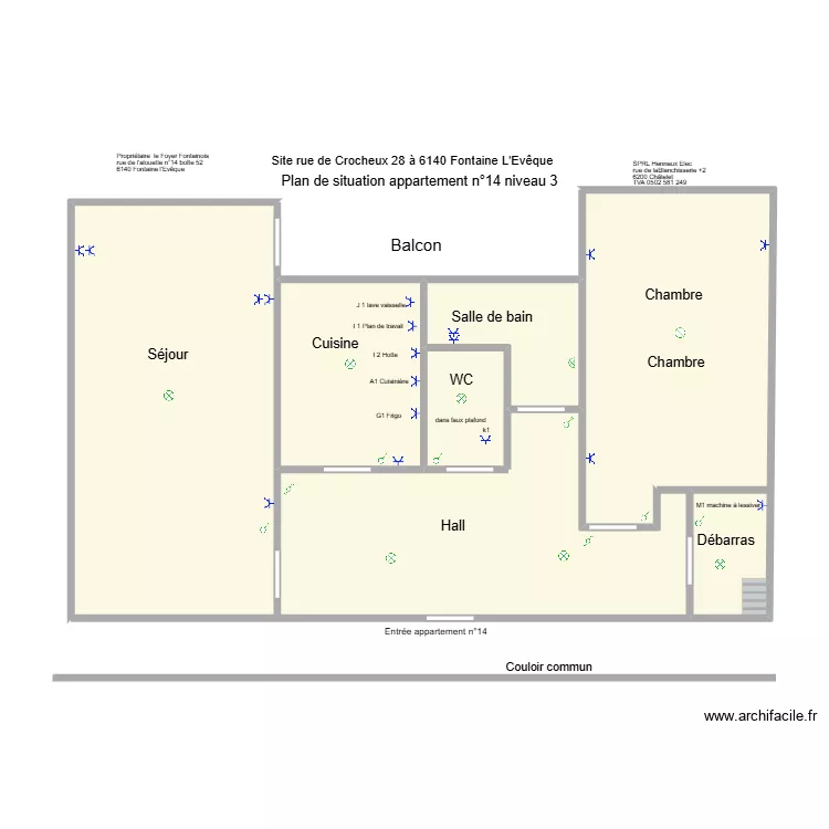 appartement n 14  a. Plan de 5  et 88 m²