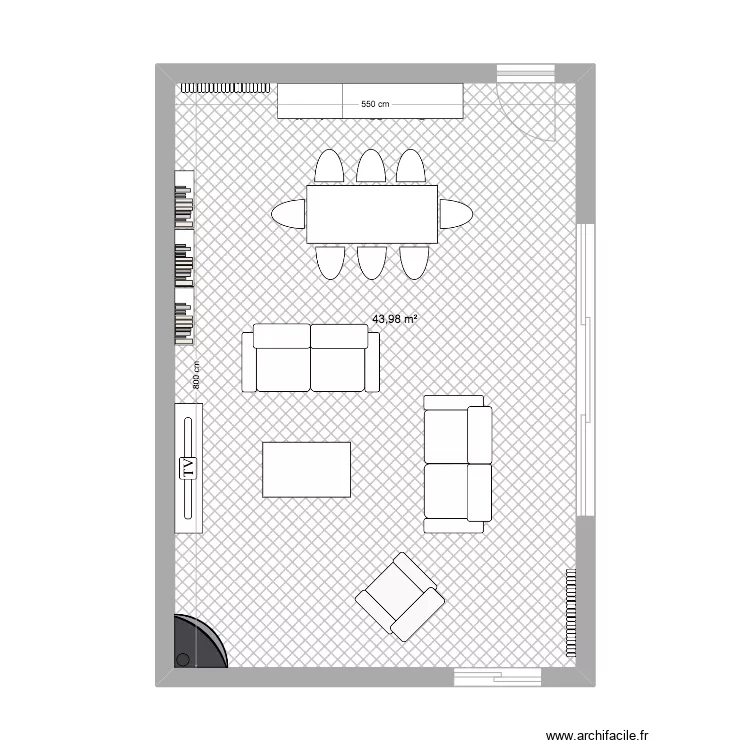 Charpenne salon. Plan de 