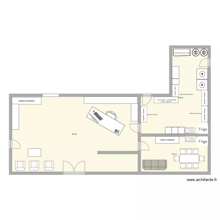 buandrie et sale employe. Plan de 3 et 140 m² buandrie et sale employe. Plan de 3 et 140 m²