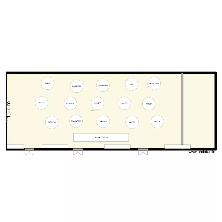 salle. Plan de 