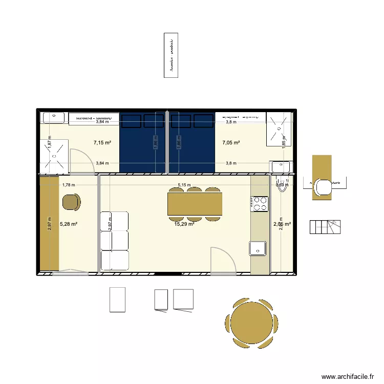 aqueduc 5. Plan de 5 pièces et 37 m²