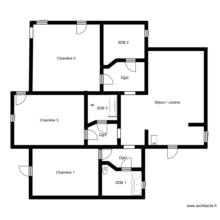 Logement 0A4. Plan de 