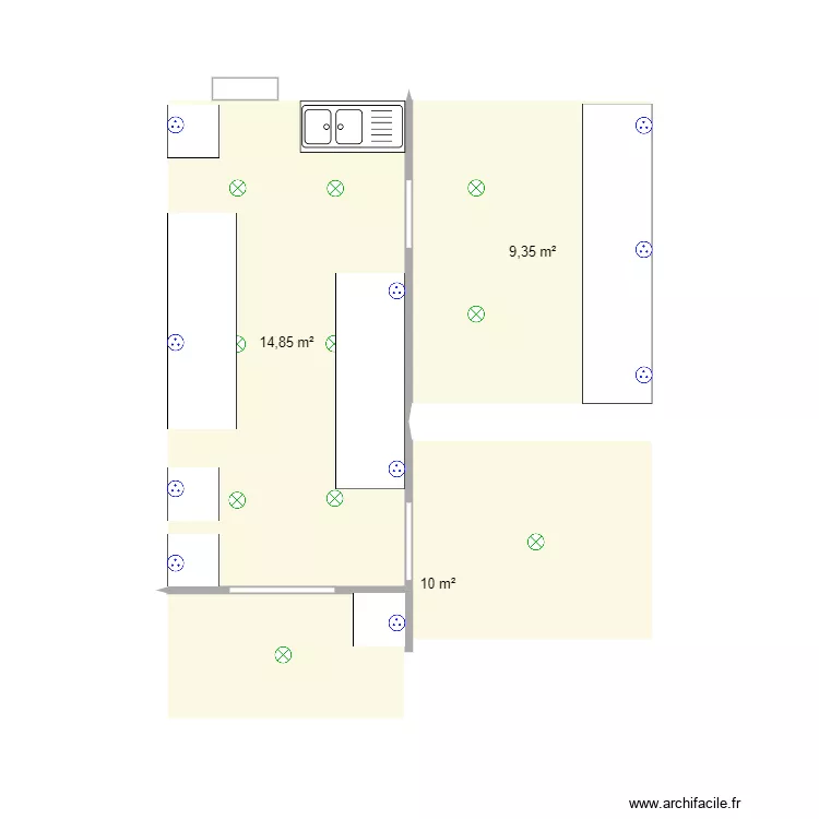 plan hamza. Plan de 3  et 34 m²