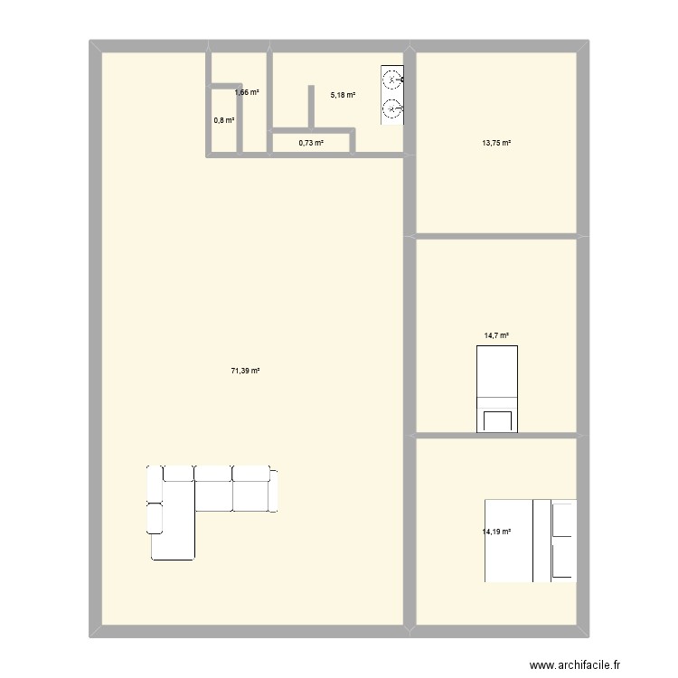 principale. Plan de 8 pièces et 122 m2