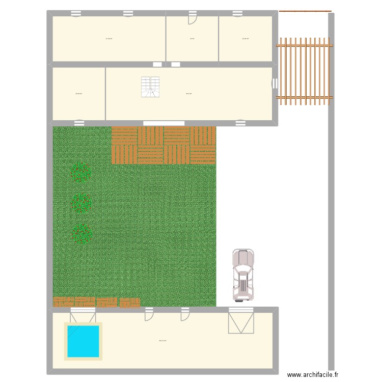RESTIGNE Grange. Plan de 6 pièces et 313 m2