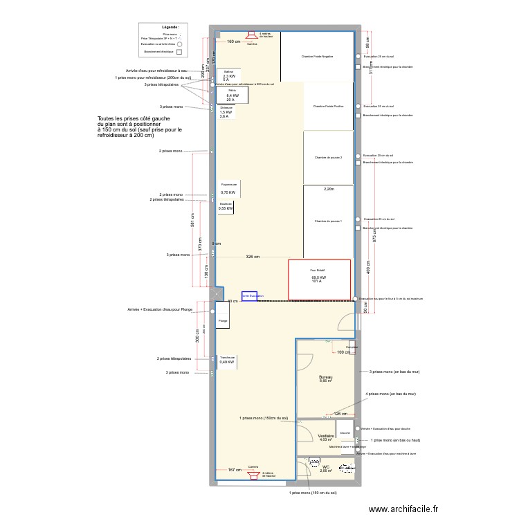 Montreuil caméra. Plan de 5 pièces et 118 m2
