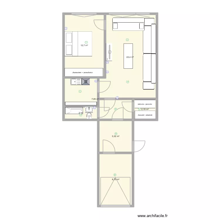 Bressoux. Plan de 7  et 61 m²