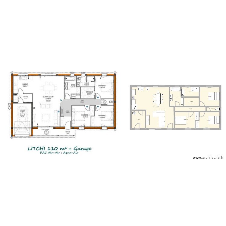 maison. Plan de 10 pièces et 102 m2