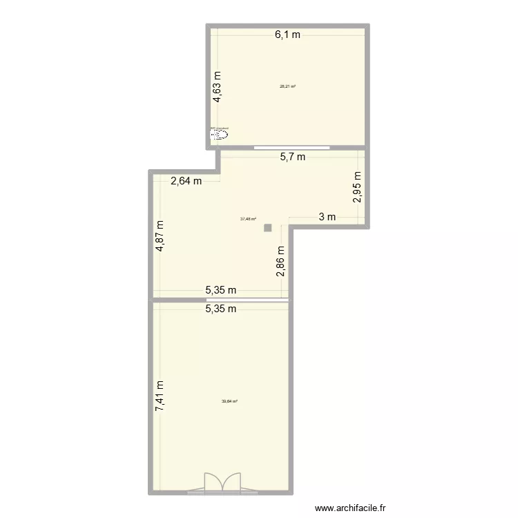 IUT - bar - VIERGE. Plan de 3 et 105 m² IUT - bar - VIERGE. Plan de 3 et 105 m²