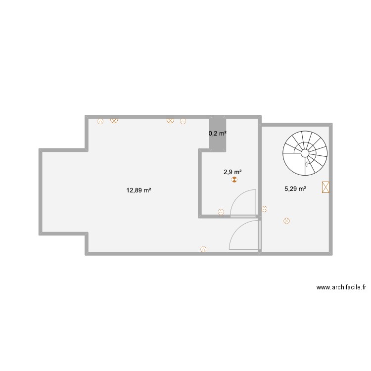 PROJET BAYOUX RDC. Plan de 4 pièces et 21 m2