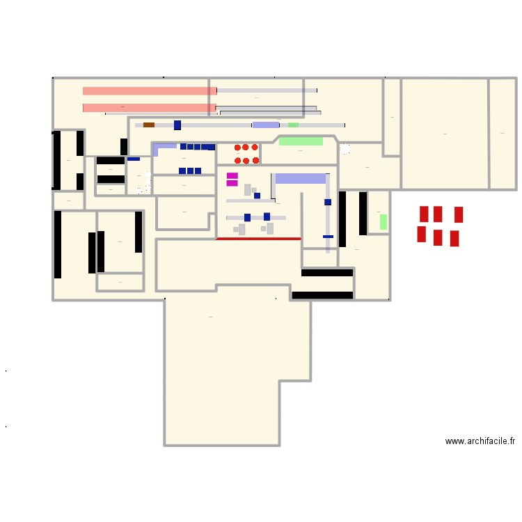DDJ glace. Plan de 23 pièces et 3371 m2