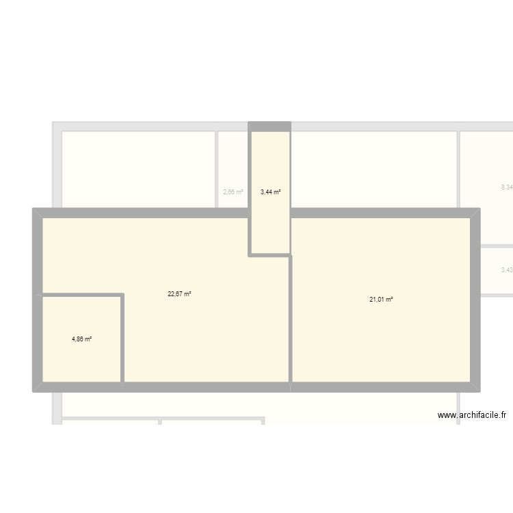 Goudjil. Plan de 15 pièces et 172 m2