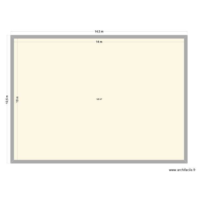 nouveau. Plan de 1 pièce et 140 m2