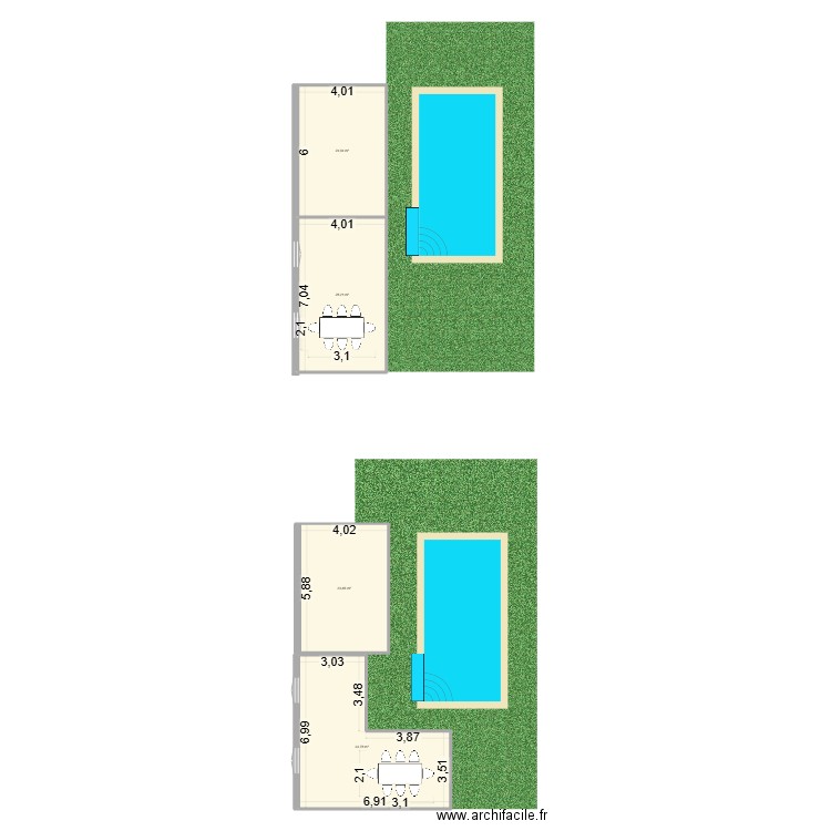 SALLE DE BAIN RDC. Plan de 3 pièces et 169 m2