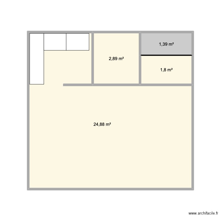 Plan Sophie. Plan de 4 pièces et 31 m2