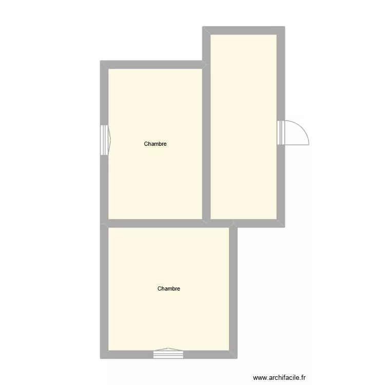 Montagut &eacute;tage &eacute;tat initial. Plan de 3  et 45 m²