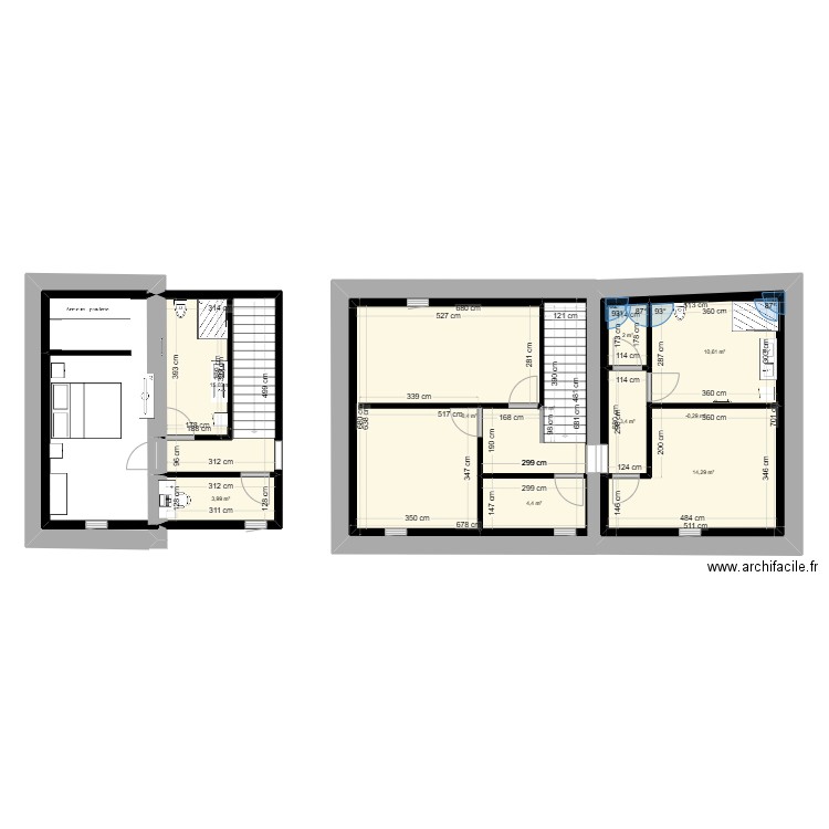 Plan étage 1ere idée. Plan de 0 pièce et 0 m2