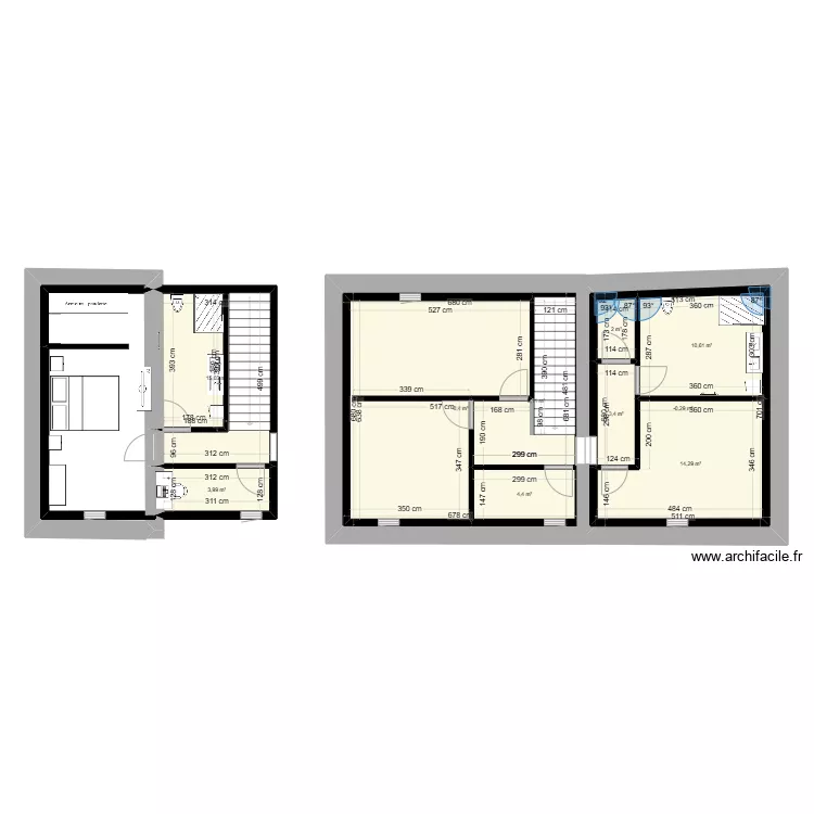 Plan &eacute;tage 1ere id&eacute;e. Plan de 