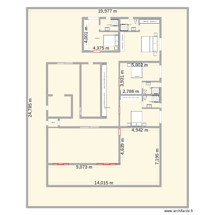 Okpobe. Plan de 9 pièces et 598 m2