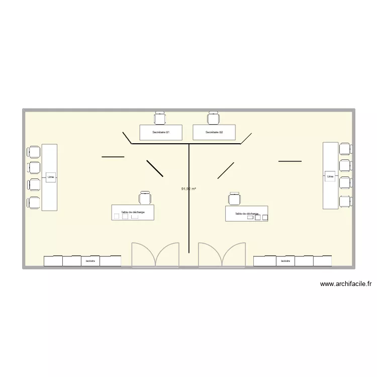 elections. Plan de 1 pièce et 92 m²