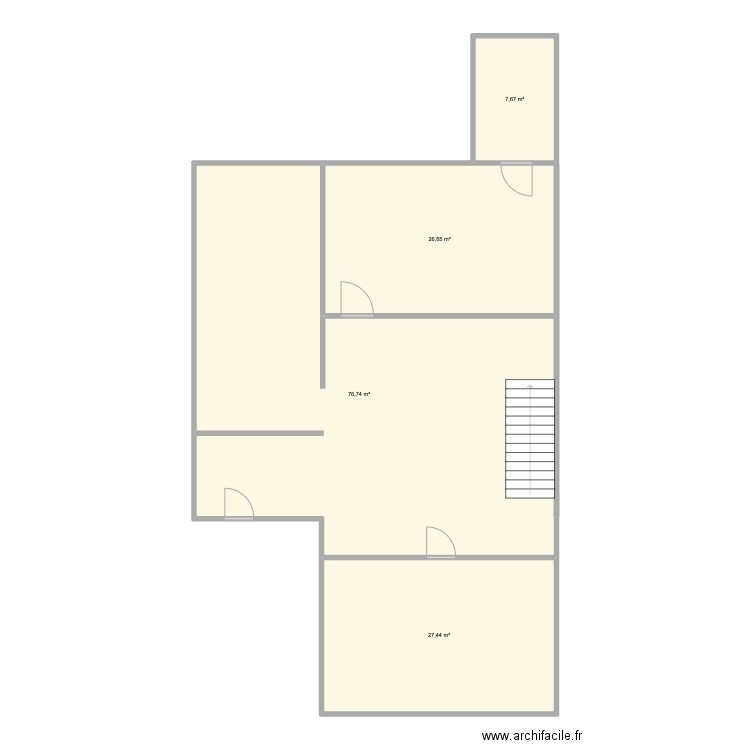 rdc. Plan de 4 pièces et 139 m2