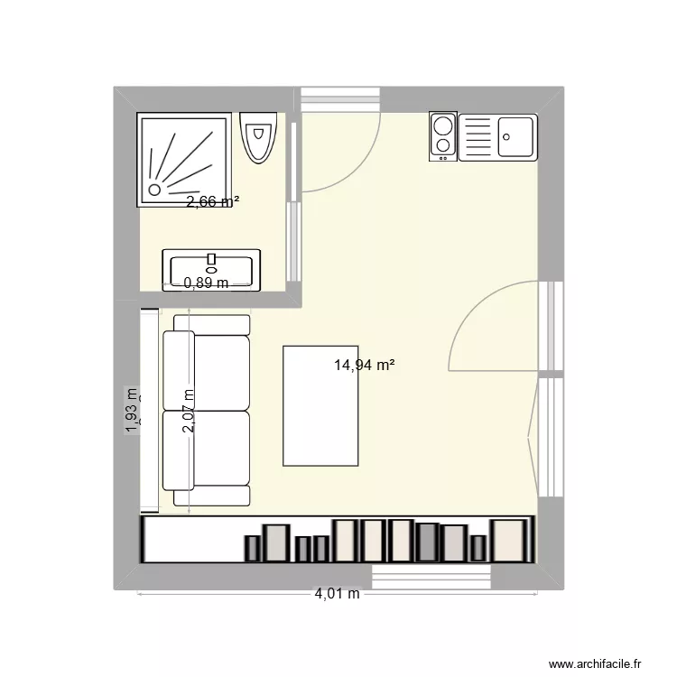 GRANETTES EXTENSION. Plan de 2  et 18 m²