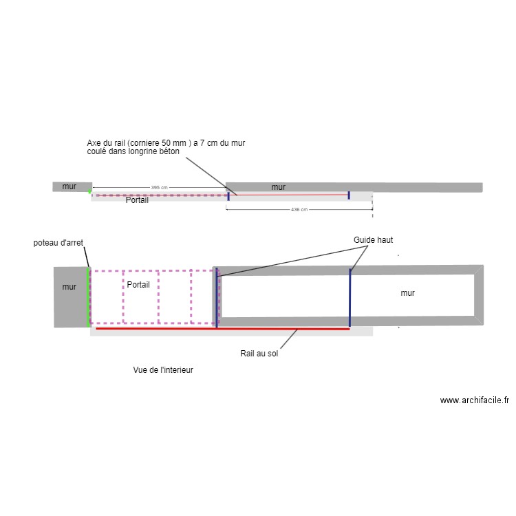 plan portail. Plan de 1 pièce et 10 m2