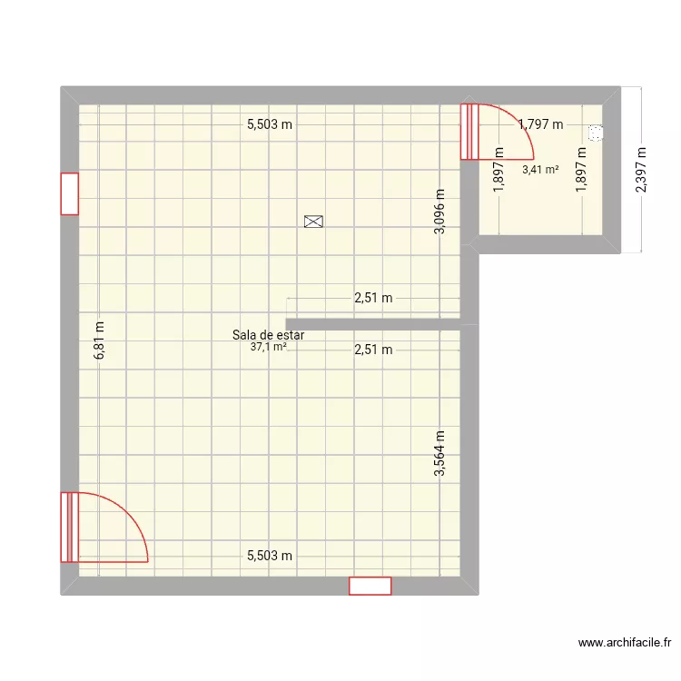 1 n&uacute;mero uno palacasa. Plan de 2 Pièces et 41 m²