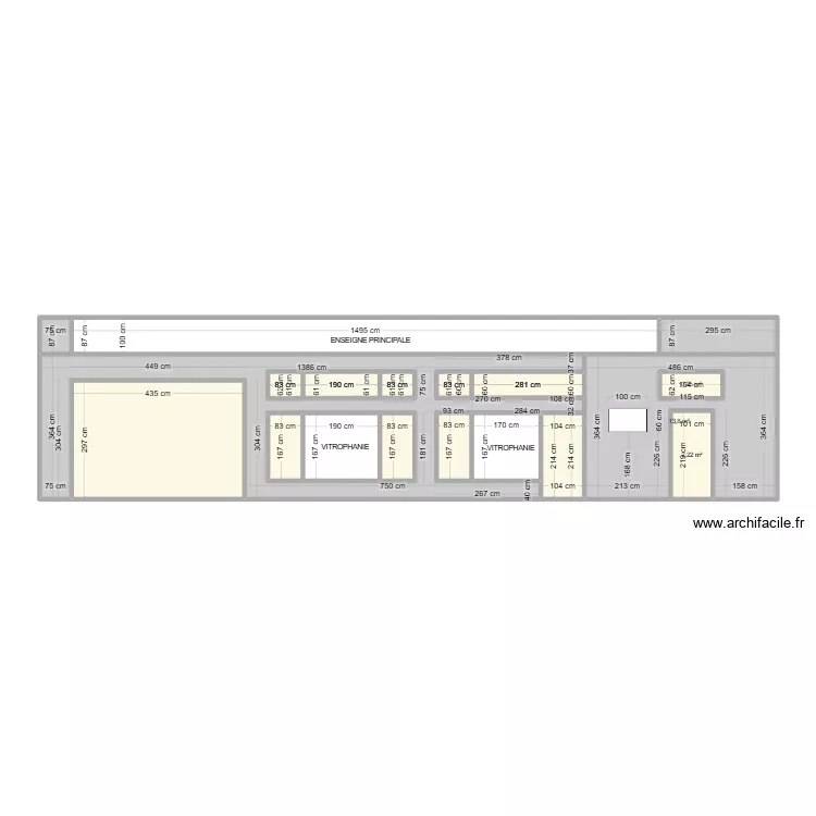 FACADE MARKET VALY HIR. Plan de 19 pièces et 91 m²