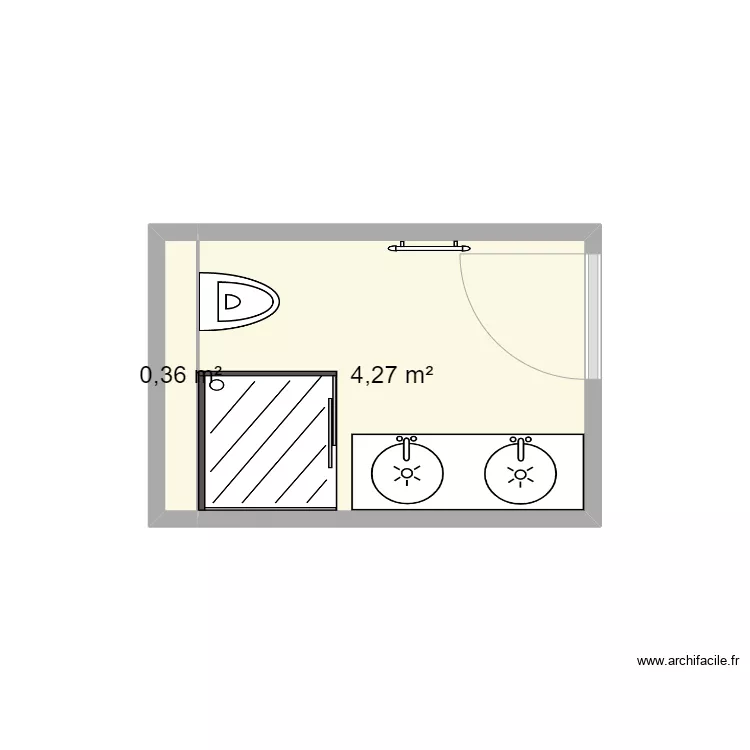 salle de bain n&deg;3. Plan de 