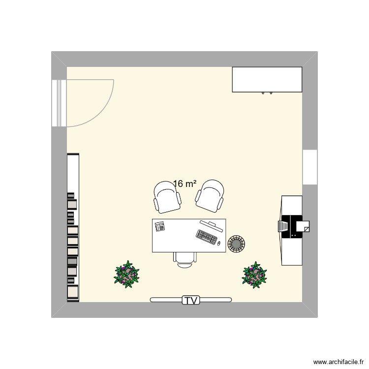 Amenagement bureau. Plan de 0 pièce et 0 m2