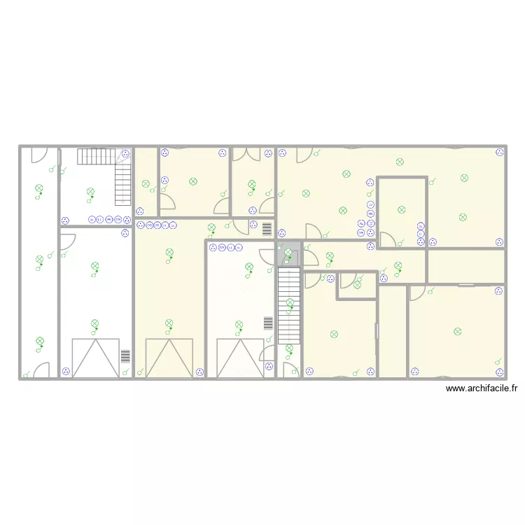 RDC &eacute;lectricit&eacute; V1. Plan de 18  et 283 m²