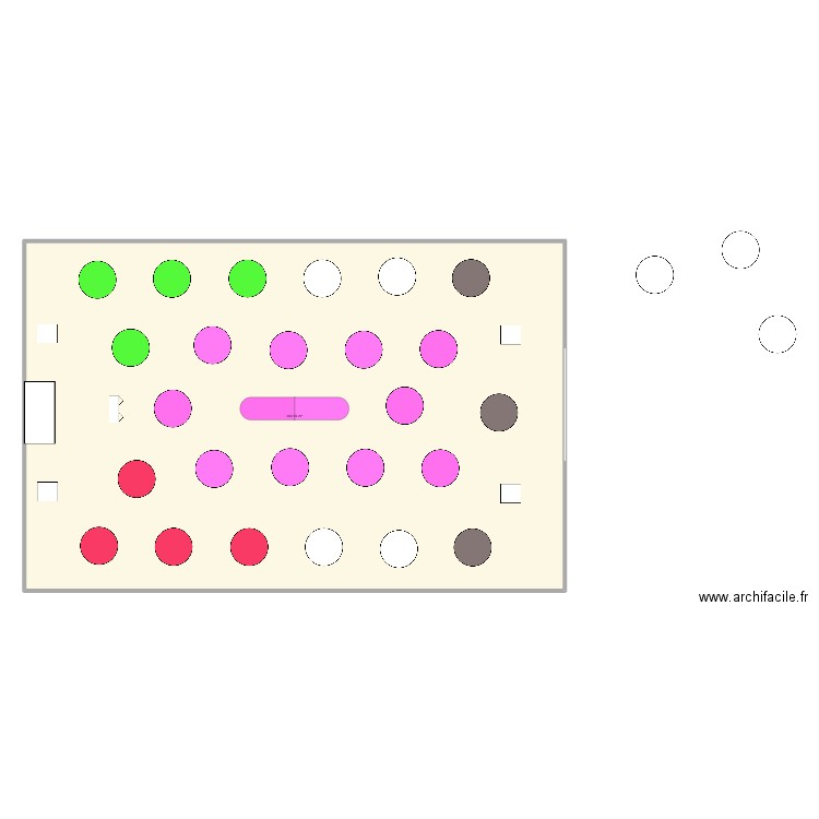 Tables Mariage. Plan de 1 pièce et 364 m2