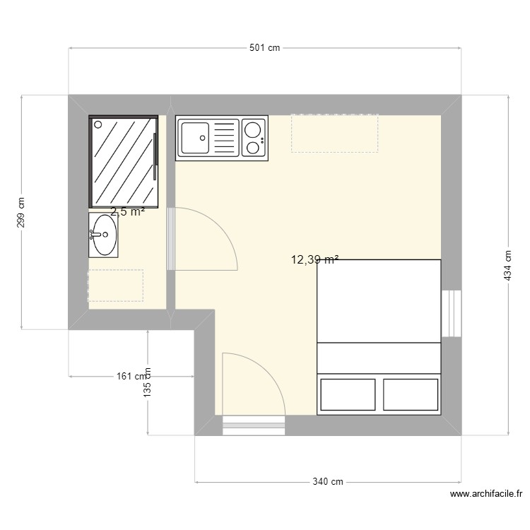 15m2 Visualisation Plan – Dijon 15m2 – Par EA2 ️ | ArchiFacile