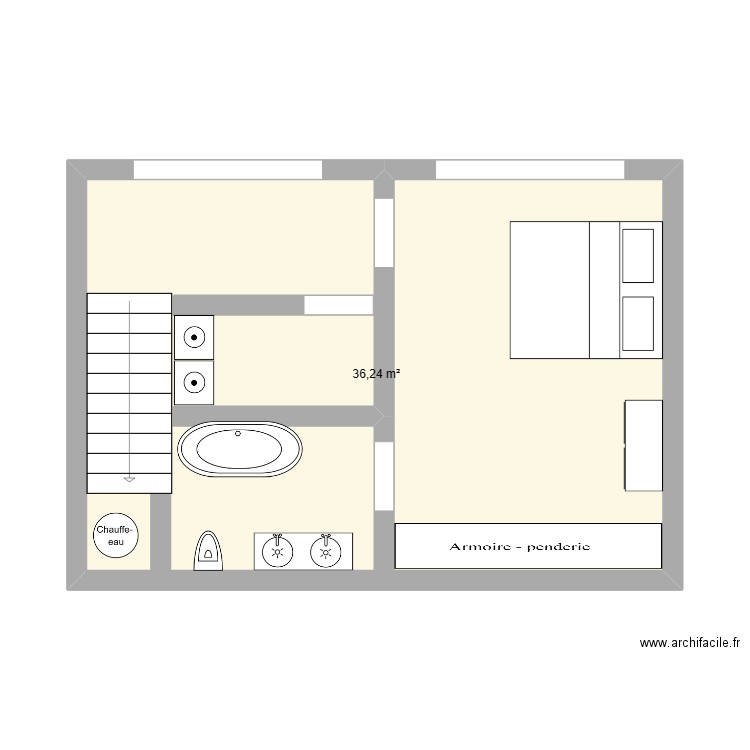 melvin 2. Plan de 1 pièce et 36 m2