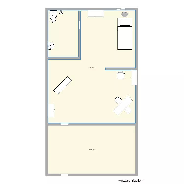 Salon dossier . Plan de 