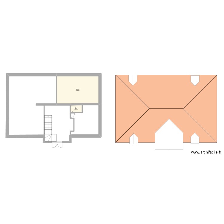 moulinet 2. Plan de 2 pièces et 24 m2