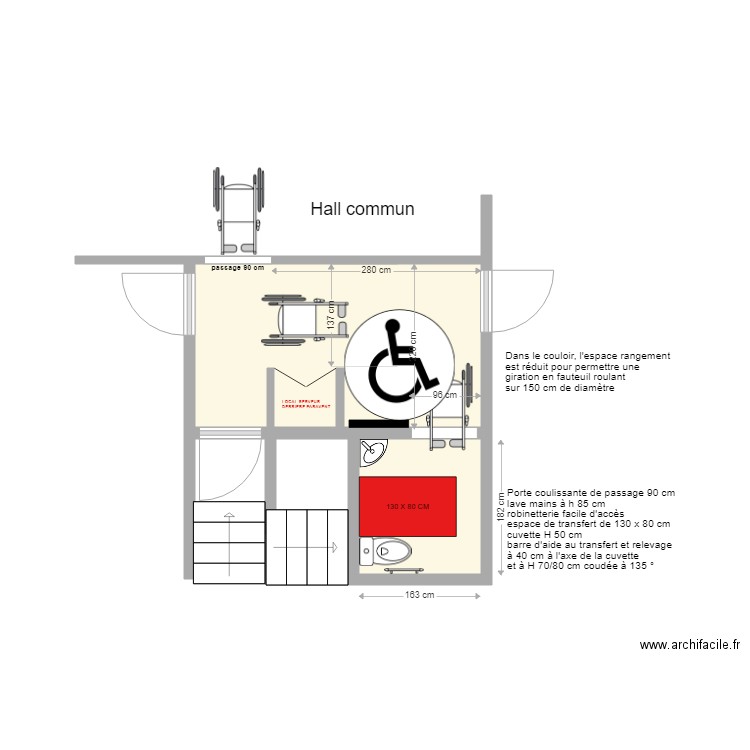 SCI PASTEUR FOCUS TOILETTES PROJET  2. Plan de 2 pièces et 11 m2