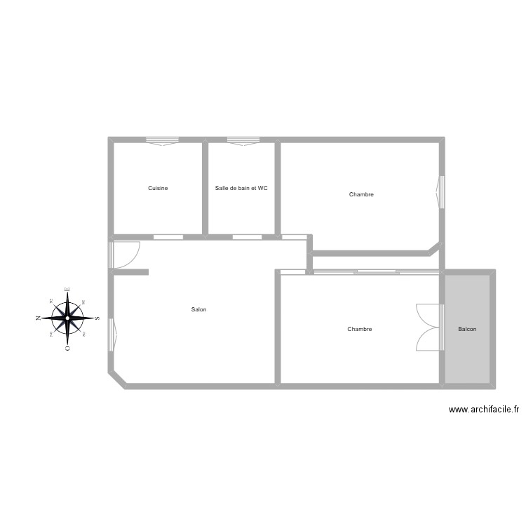 GUGLIEMI. Plan de 7 pièces et 72 m2