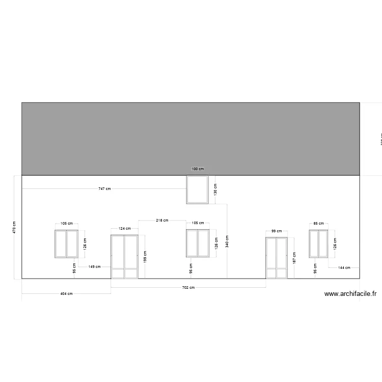Fa&ccedil;ade avant Travaux. Plan de 