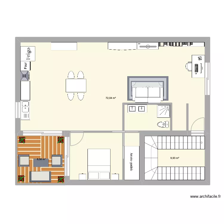 Plan logement. Plan de 3  et 90 m²