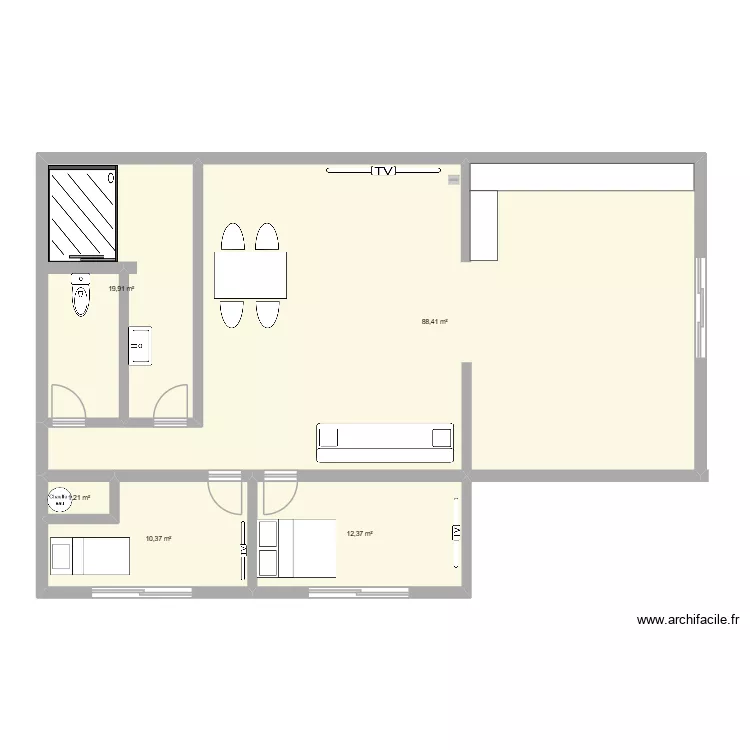 plan berre. Plan de 5  et 132 m²