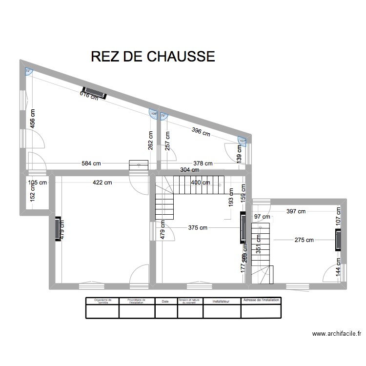 Jupille REZ. Plan de 17 pièces et 91 m2