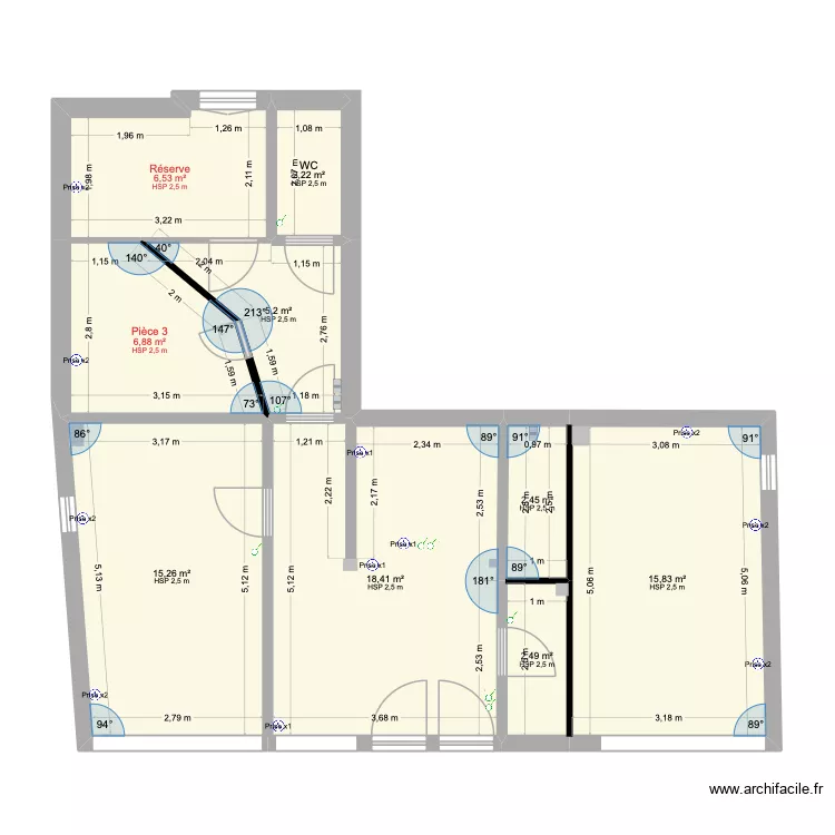 Local SARL RHAPSODY Projet 1. Plan de 9  et 75 m²