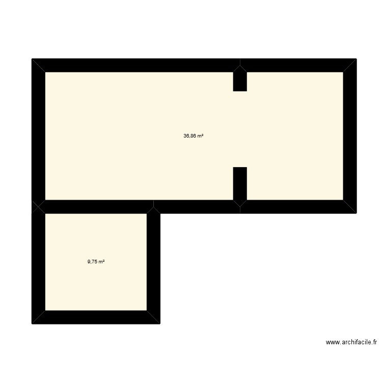 Test. Plan de 2 pièces et 47 m2